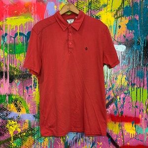 Volcom 3 button polo men’s medium red